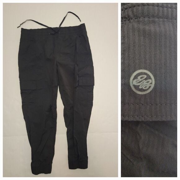 Eddie Bauer Cargo Jogger Pants Womens Medium Packable Travel Utility Black - Picture 1 of 8
